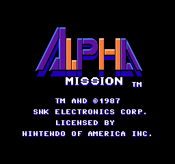 Alpha Mission (USA) Title Screen